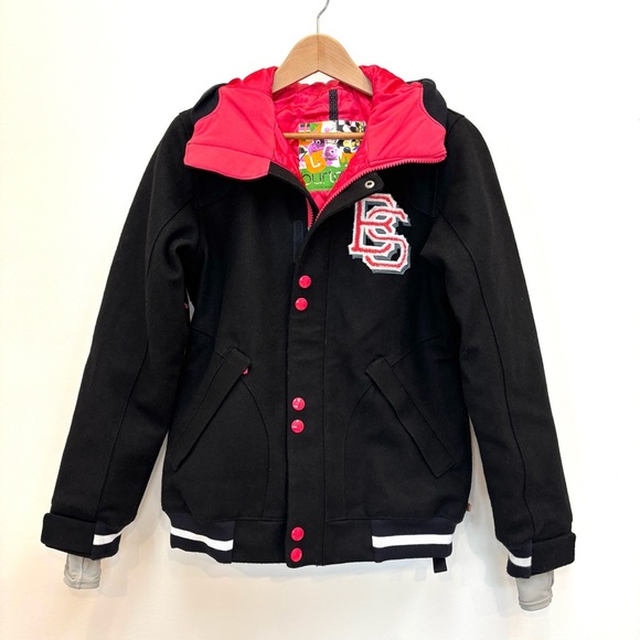 Burton DryRide Varsity Snowboard Jacket Boyfriend Fit Wool Blend Waterproof S - Picture 3 of 16